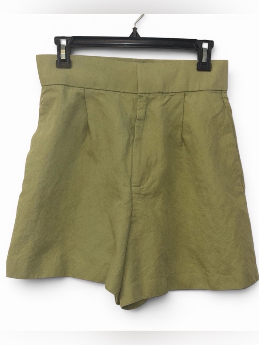 Zara Pistachio Green Vintage Style High Waist A-Line Shorts Size M/28